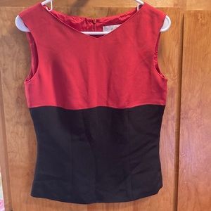 Casual Corner sleeveless top pink/red and black